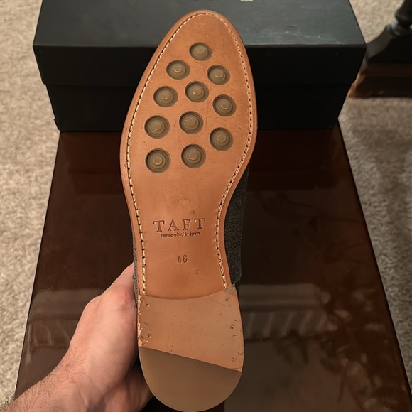 TAFT "The Kennedy" in Grey Wool Oxford Men's Dress Shoes Size 46 (US 13) - Picture 5 of 6